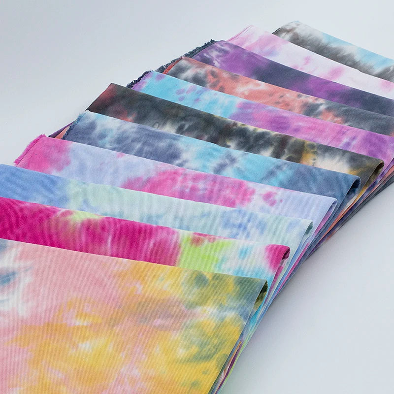 100% Cotton Fabric Denim By Meters for Clothes Coats Dresses Sewing Colourful Tie-dye Thickend Jeans Textile Smooth Soft Texture