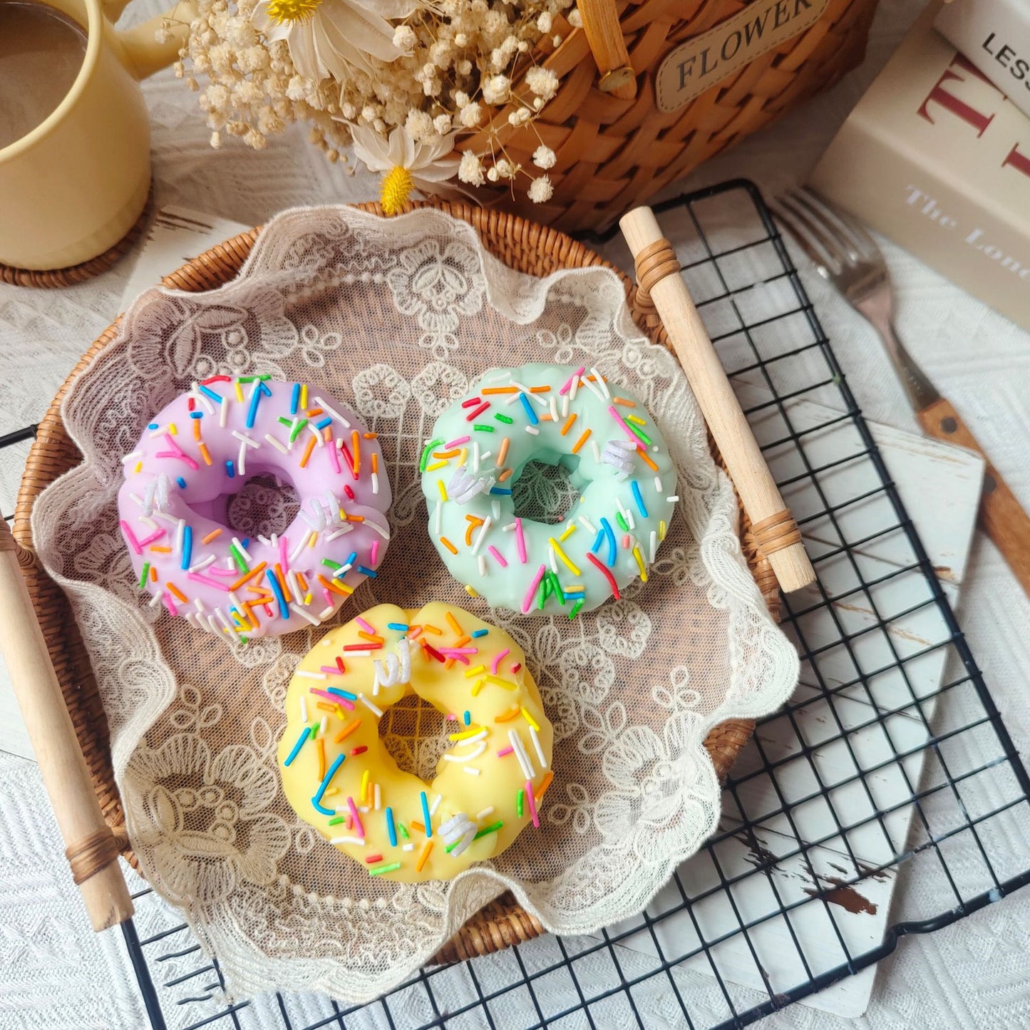 Doughnut Incense Candles Set Up Shooting Props