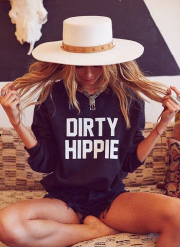 Women's DIRTY HIPPIE Letter Sweatshirt