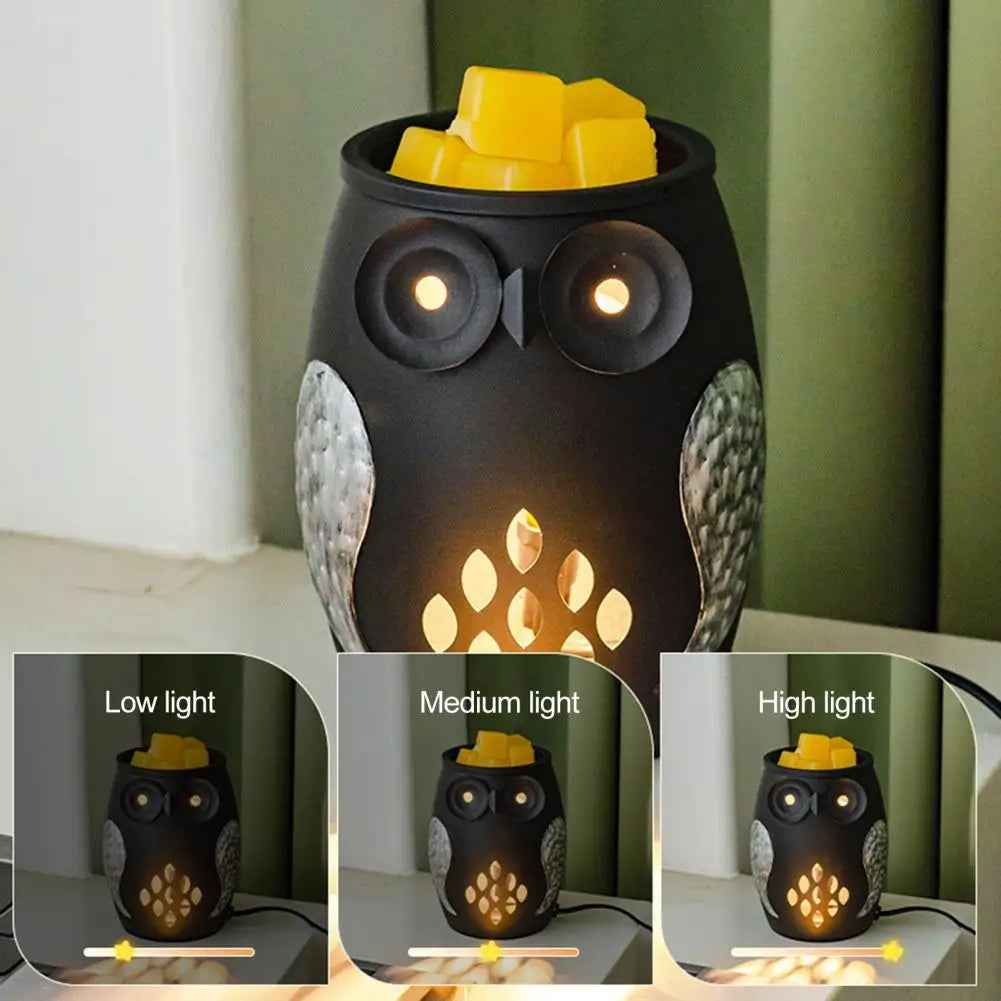 Owl Night Light Wax Melt Warmer US Plug Electric Scented Candle Melter Burner Bedroom Bedside Nursery Lamp Home Decoration