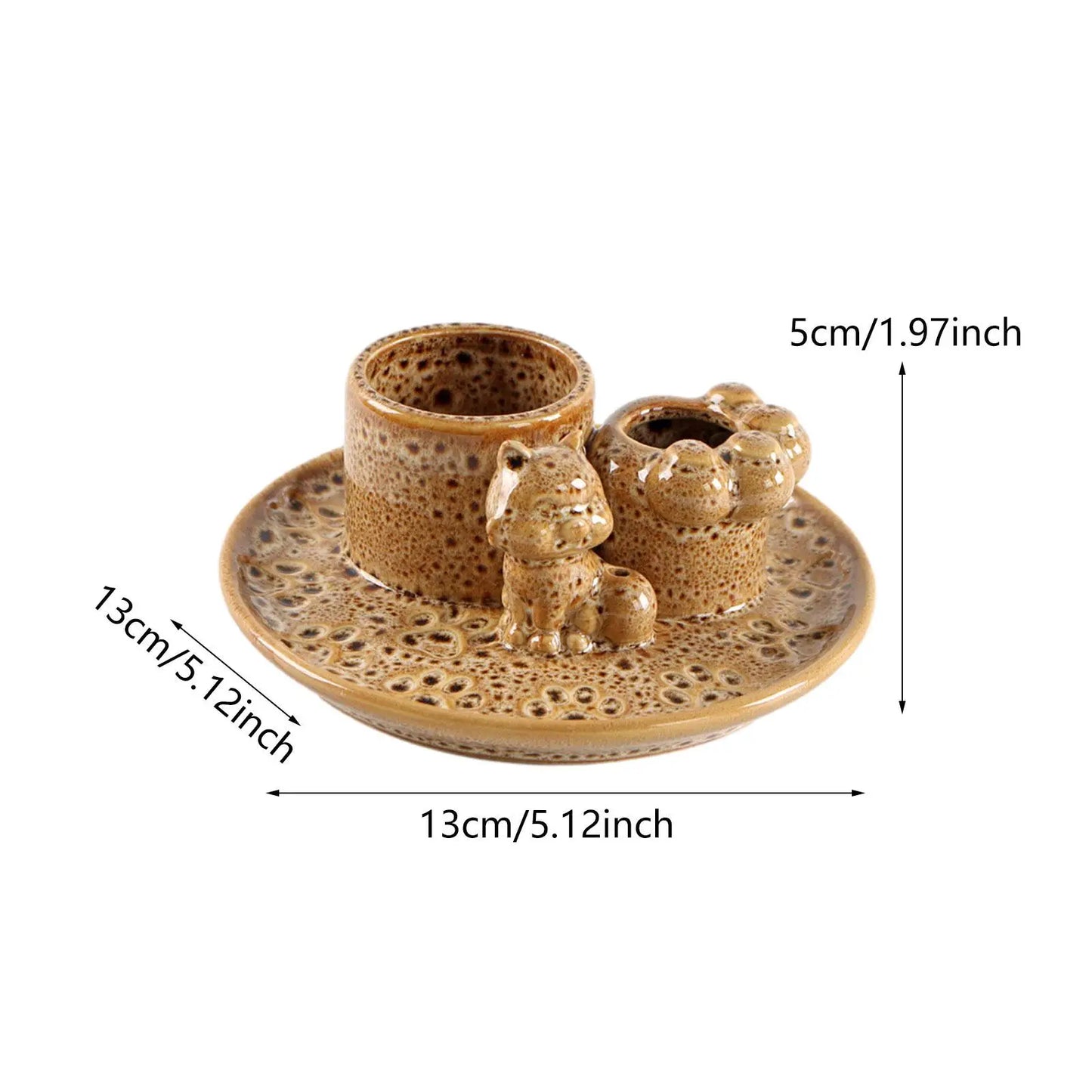 4 in 1 Incense Burner, Sage Palo Santo Holder, Incense Stick Holder Candles Holder Ceramic Censer for Meditation Living Room