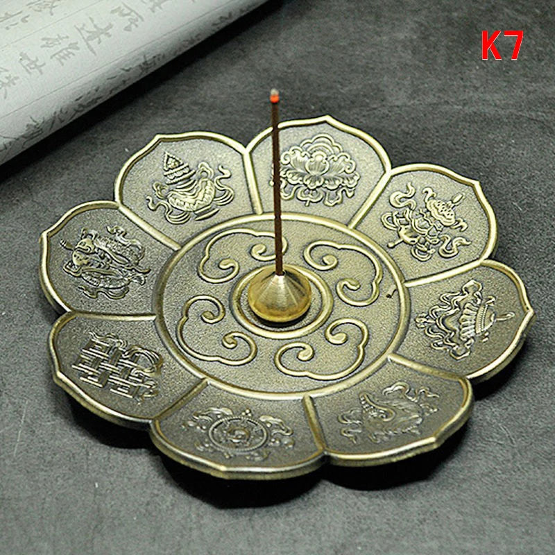 Dragon And Phoenix Bronze Incense Tray Twelve Zodiac Antique Thread Incense Holder Coil Incense Burner Indoor Sandalwood Stove