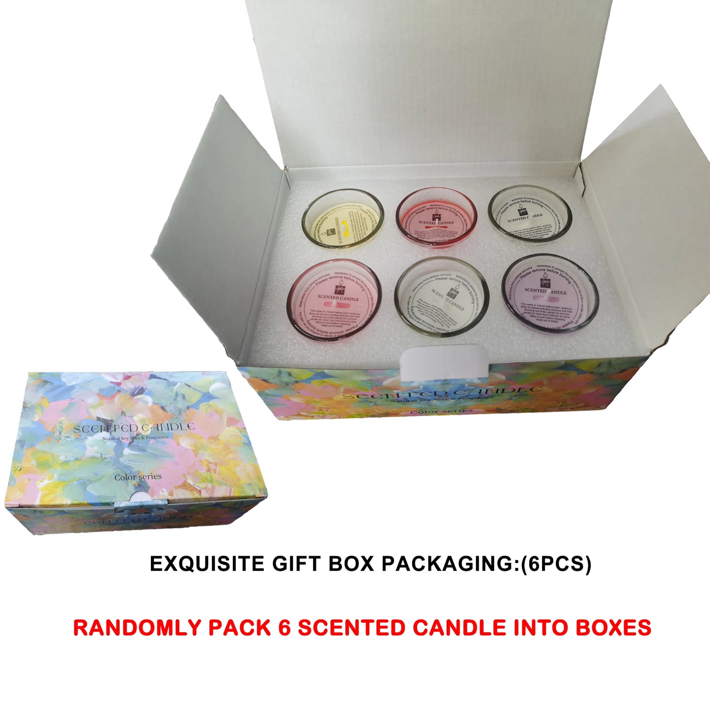 Creative Diy Gift box scented candles advanced sense glass handmade soy wax smokeless creative scented candles with gifts