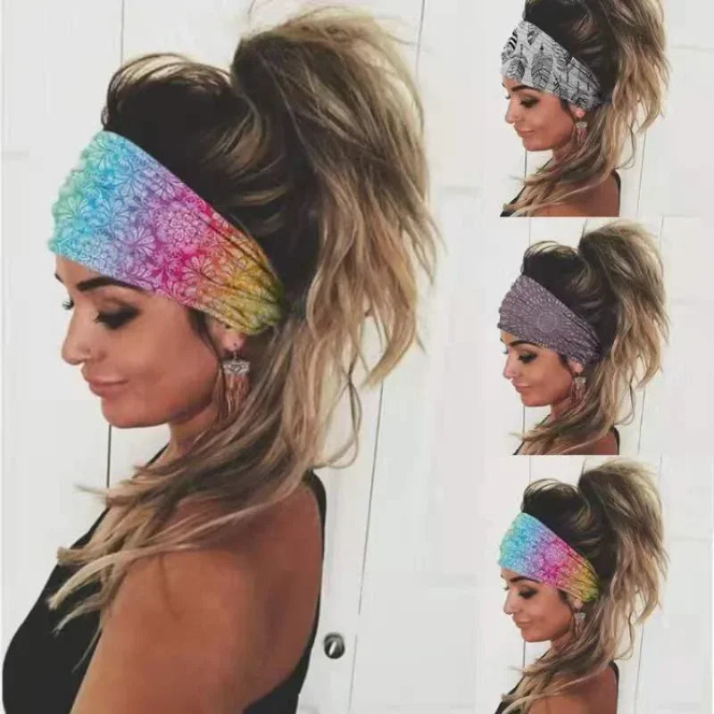 Tie Dye Cycling Yoga Sport Sweat Headband Women Sweatband  Men Women Yoga Hair Bands  Sweat Bands Sports Safety Foot stretcher