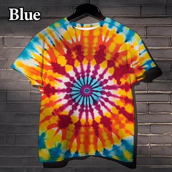 Cool Tie Dye 3D Printed T Shirts Fashion Street Fun Casual Short Sleeve Men and Women Printed Vertigo T-Shirts