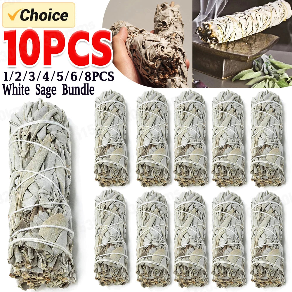 Incense White Sage Bundle Smudge Sticks Home Purification Spiritual Incense Sticks Meditation Portable Energy Cleansing Bundles