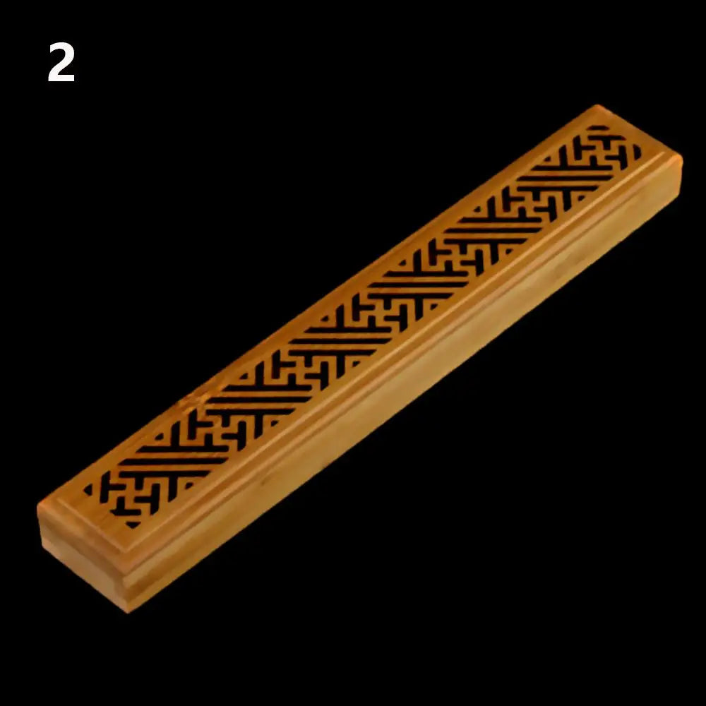 Bamboo Wood Incense Stick Holder Redwood Burning Joss Incense Box Burner Ash Catcher Table Ornament Home Decoration