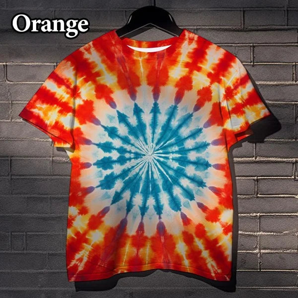 Cool Tie Dye 3D Printed T Shirts Fashion Street Fun Casual Short Sleeve Men and Women Printed Vertigo T-Shirts