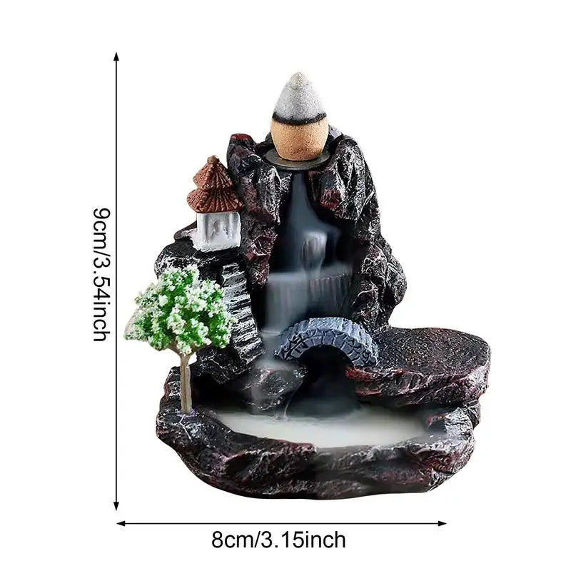 Ceramic Waterfall Backflow Incense Burner Holder Sandalwood Interior Bedroom Aromatherapy Zen Home Living Room Decorations