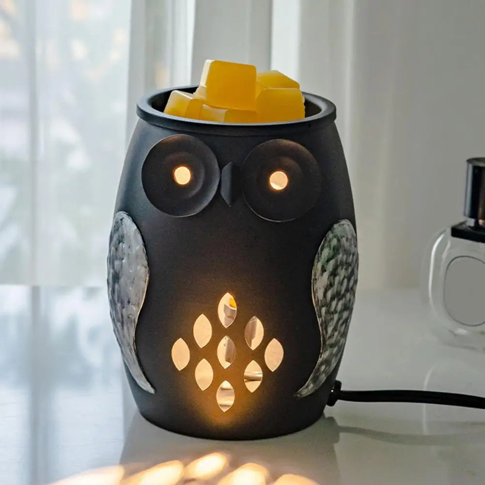 Owl Night Light Wax Melt Warmer US Plug Electric Scented Candle Melter Burner Bedroom Bedside Nursery Lamp Home Decoration