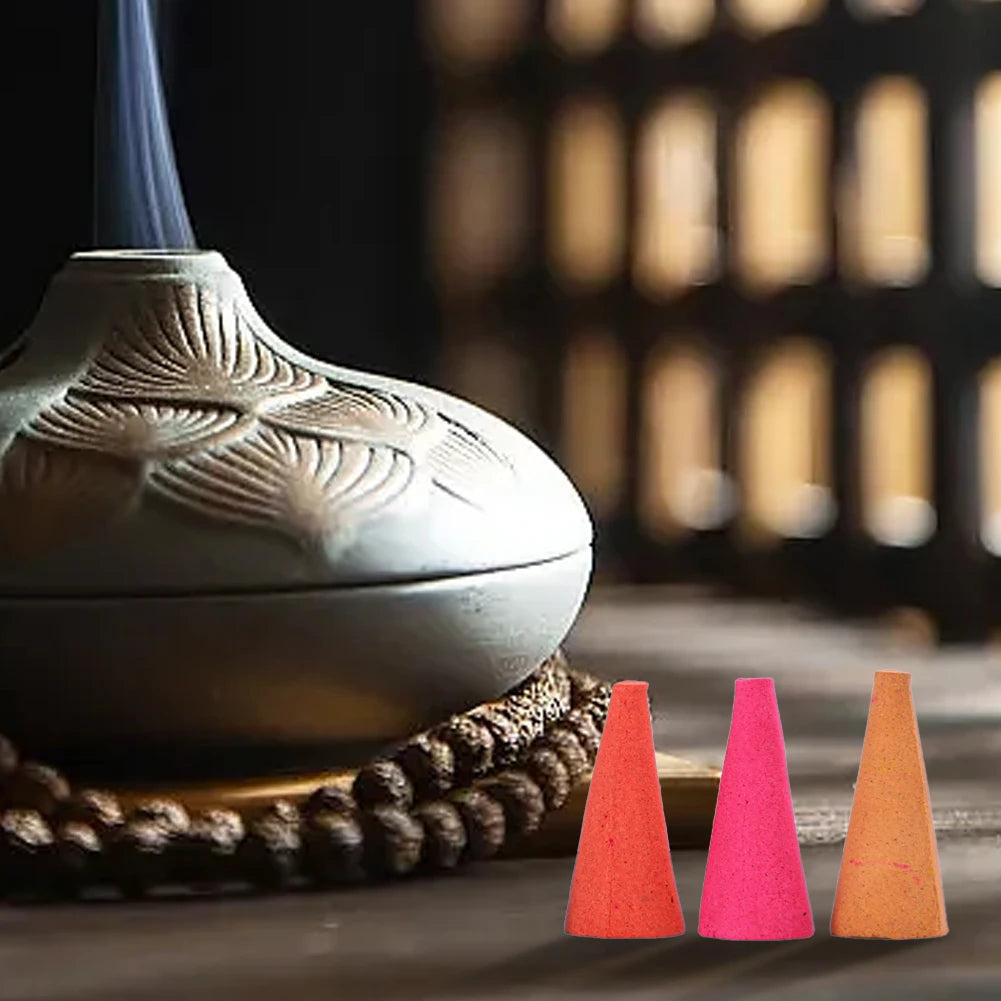 Mixed Natural Reflux Tower Incense Smoke Odor Remover Anxiety Relief Fragrance Incense Cone Meditation Relaxation Aromatherapy