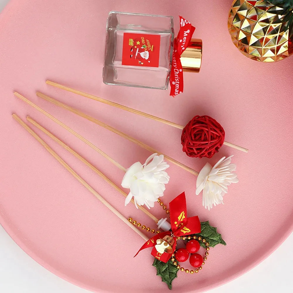 4pcs Christmas Artificial Plants Reed Diffuser Sticks Fragrance Aroma Diffuser Refill Diy Floral Home Decor Crafts