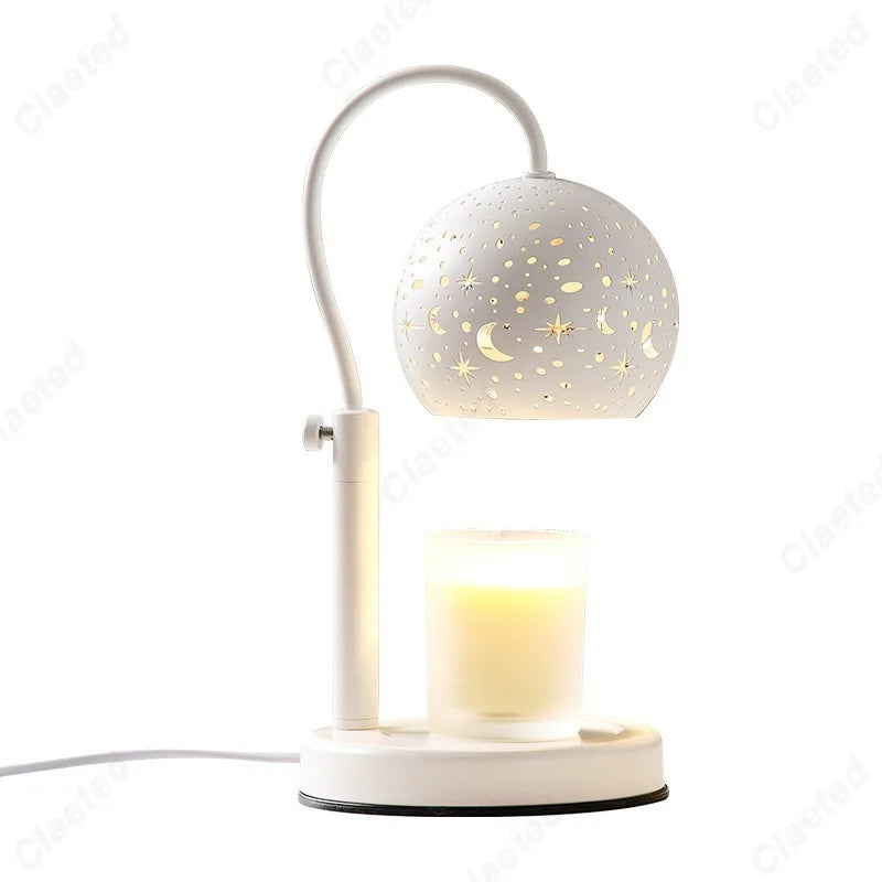 Creative Wax Melting Aromatherapy Lamp Starry Lampshade Melting Candle Timed Switch Brightness Adjustable Bedside Atmosphere