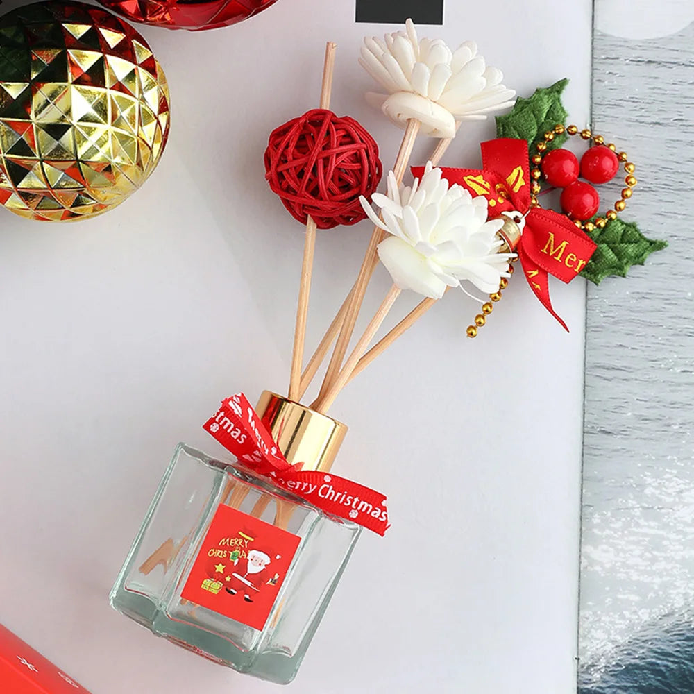 4pcs Christmas Artificial Plants Reed Diffuser Sticks Fragrance Aroma Diffuser Refill Diy Floral Home Decor Crafts