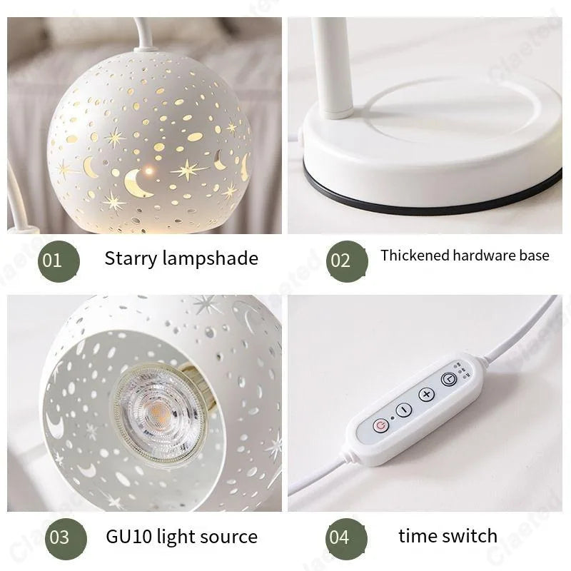 Creative Wax Melting Aromatherapy Lamp Starry Lampshade Melting Candle Timed Switch Brightness Adjustable Bedside Atmosphere