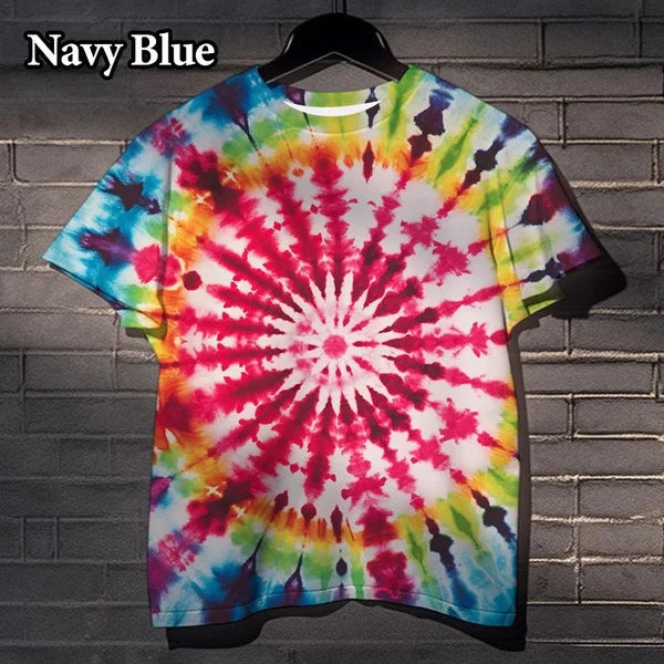 Cool Tie Dye 3D Printed T Shirts Fashion Street Fun Casual Short Sleeve Men and Women Printed Vertigo T-Shirts