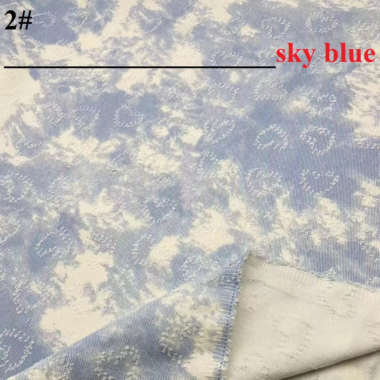 Blue Sky White Clouds Tie Dye Fabric Indian Premium Quality Cotton Handmade for Dressmaking Natural Sewing Fall Decor Throw Fabr