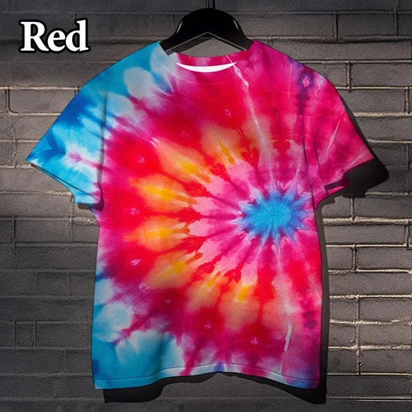 Cool Tie Dye 3D Printed T Shirts Fashion Street Fun Casual Short Sleeve Men and Women Printed Vertigo T-Shirts