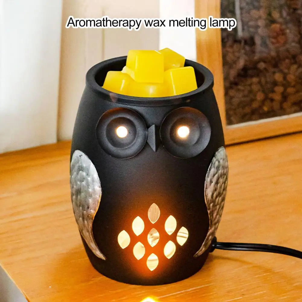 Owl Night Light Wax Melt Warmer US Plug Electric Scented Candle Melter Burner Bedroom Bedside Nursery Lamp Home Decoration