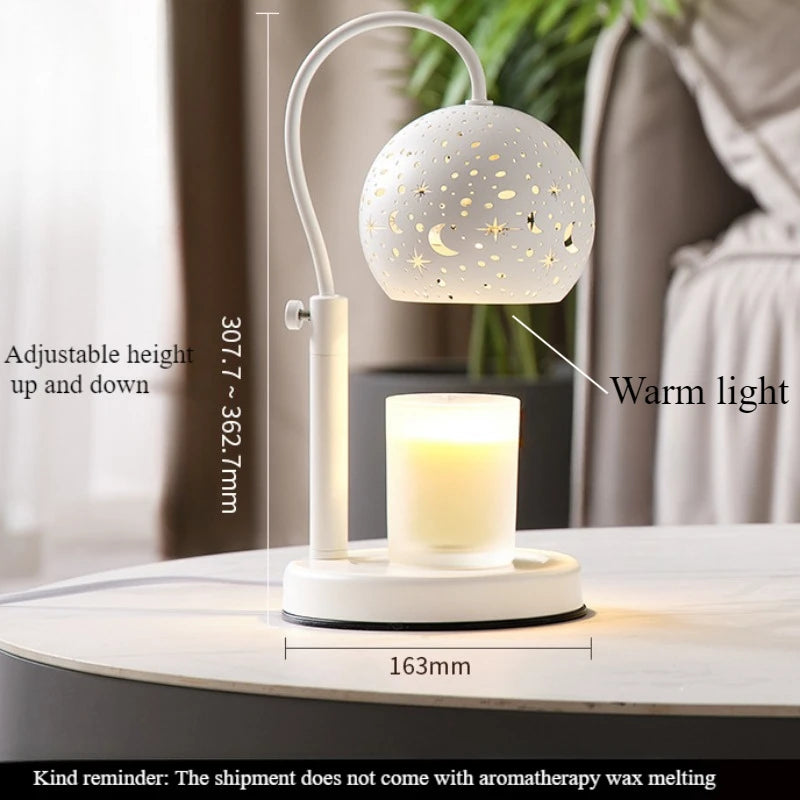 Creative Wax Melting Aromatherapy Lamp Starry Lampshade Melting Candle Timed Switch Brightness Adjustable Bedside Atmosphere