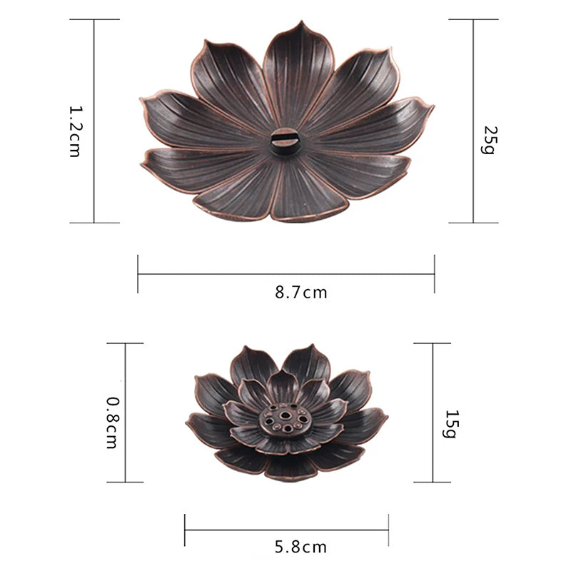 Metal Incense Burner Stick Holder Buddhism Lotus Line Incense plate Sandalwood Coil Base Temples Yoga Studios Home Decoration