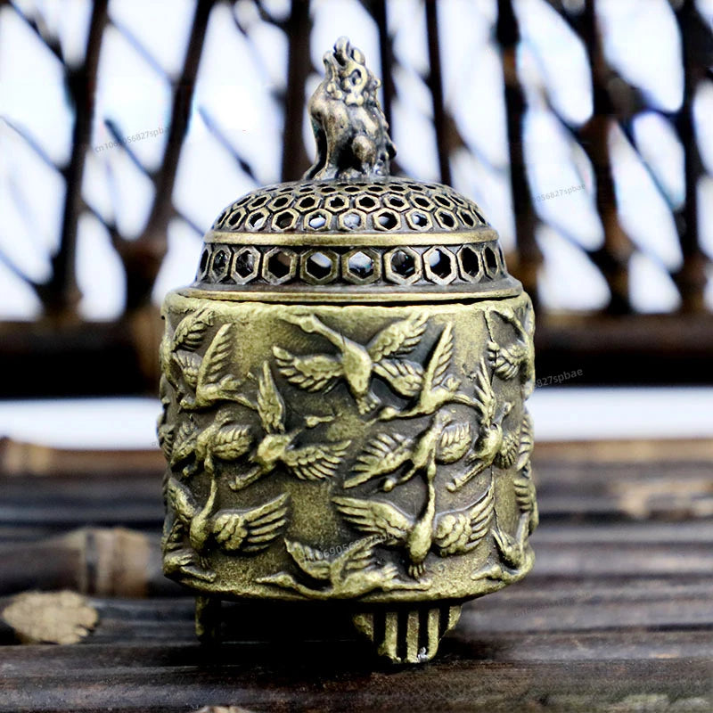 Buddhist Utensils Incense Burner Lotus Incense Censer Archaic Copper Alloy Sandalwood House Furnishings Home Office Decoration