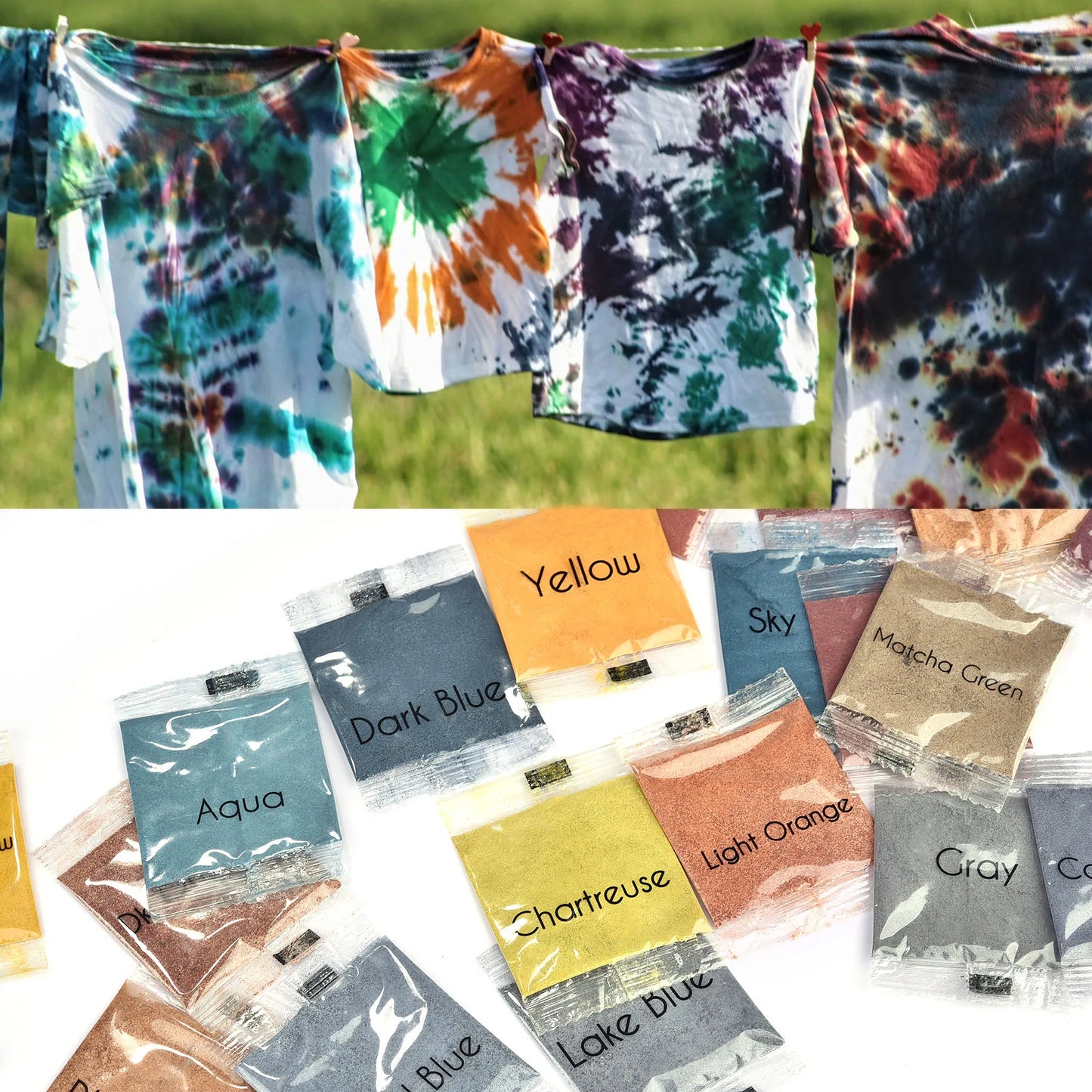 2g 24 Colors Fabric Dye Clothing Refurbished Coloring Agent Cotton Linen Jeans Canvas Pigment Home Tie-Dye Handmade Supplies