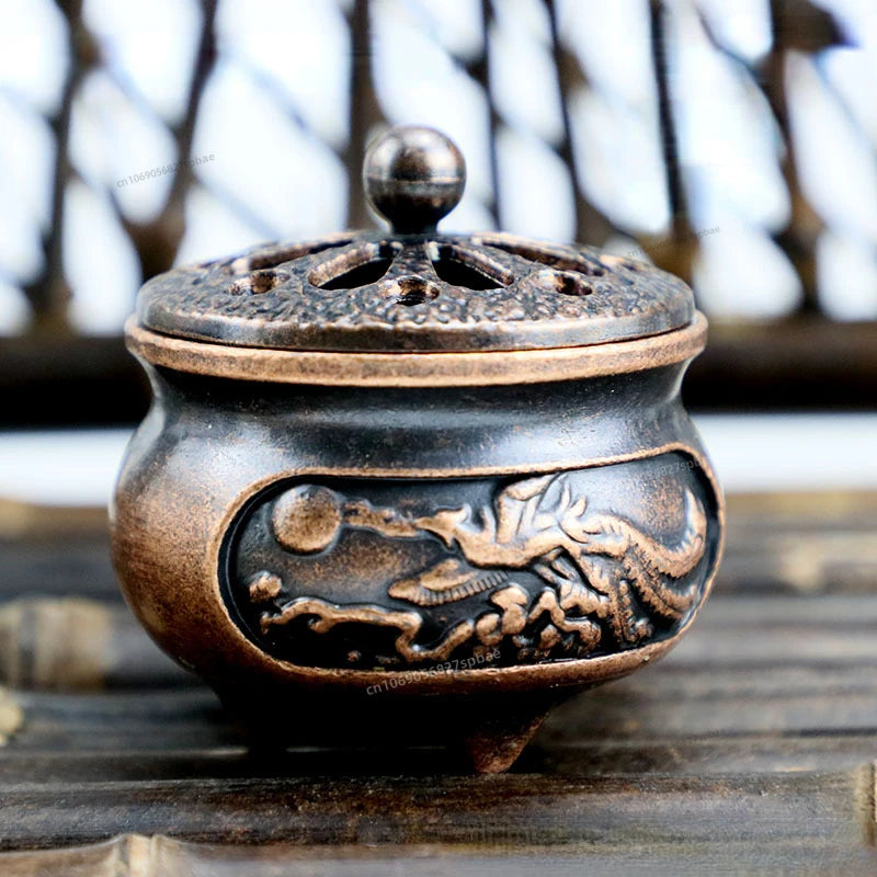 Buddhist Utensils Incense Burner Lotus Incense Censer Archaic Copper Alloy Sandalwood House Furnishings Home Office Decoration