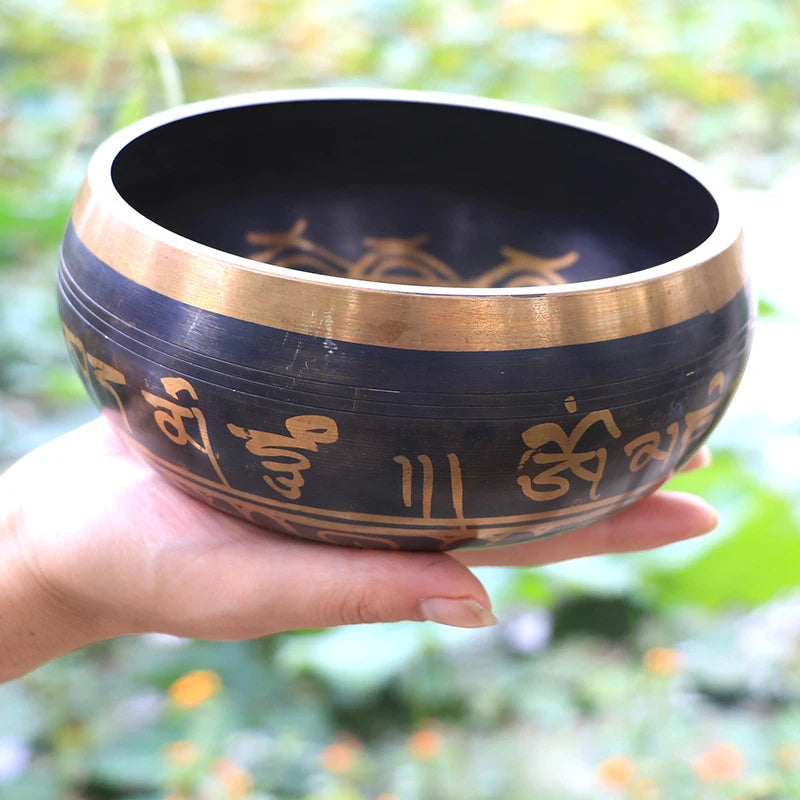 Nepal handmade Buddha sound bowl sound therapy yoga meditation singing bowl Tibet prayer bowl metal craft home decor ornaments