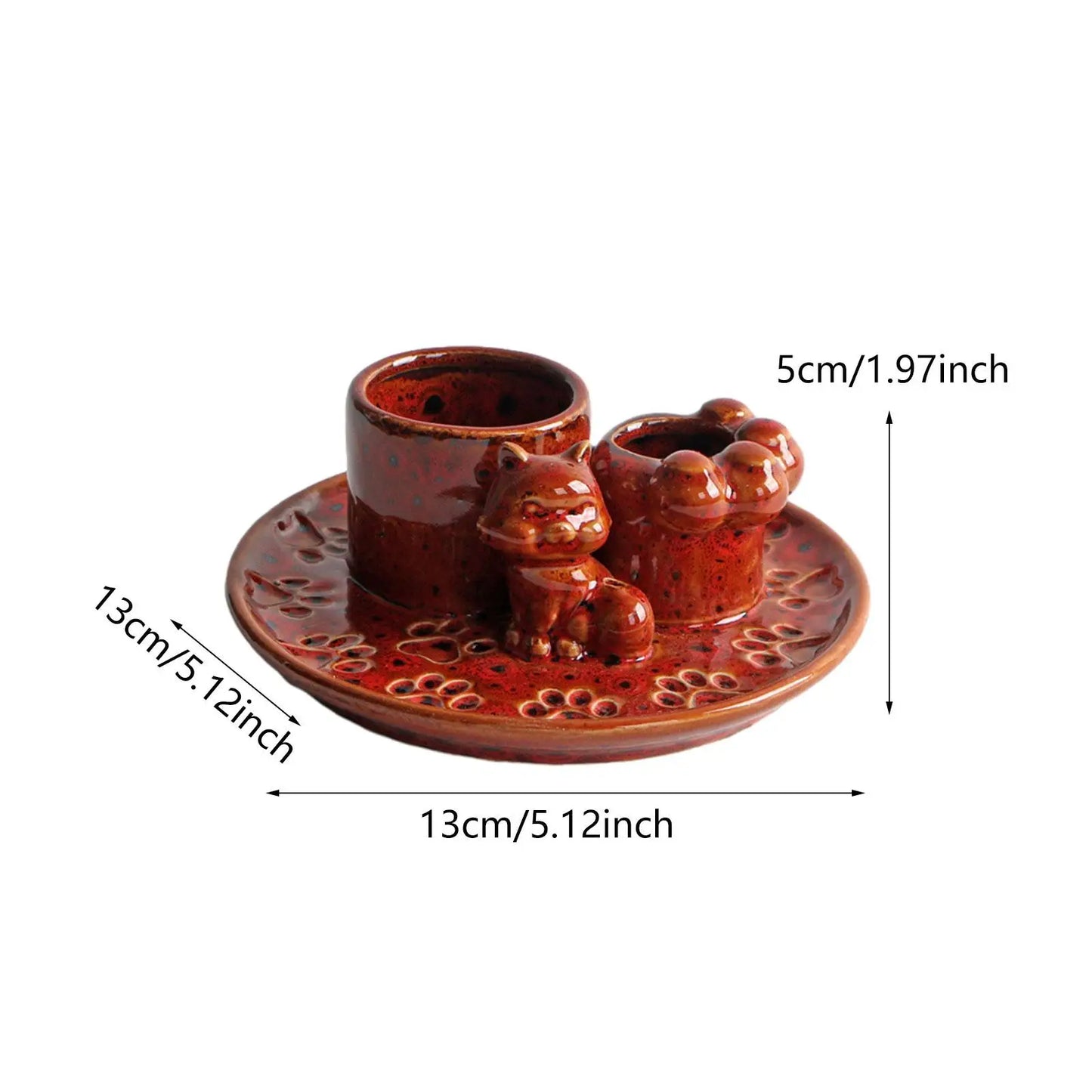 4 in 1 Incense Burner, Sage Palo Santo Holder, Incense Stick Holder Candles Holder Ceramic Censer for Meditation Living Room