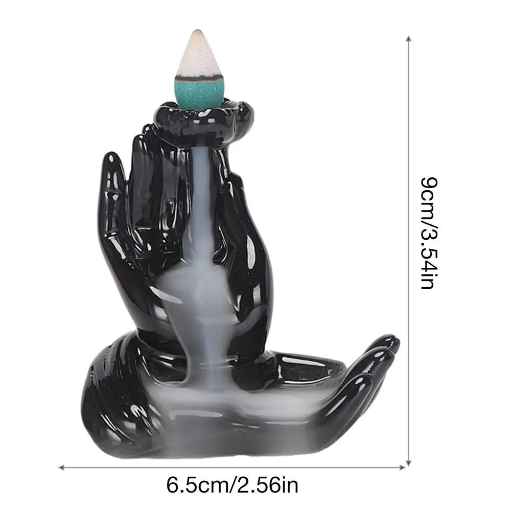 Resin Backflow Incense Burner Waterfall Smoke Incense Burner Innovative Tower Incense Sandalwood Aromatherapy Furnace Home Decor